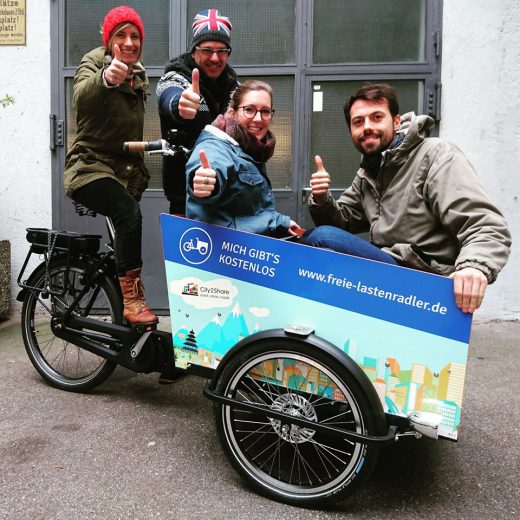 Das E-Lastenrad Sigi steht den Münchnern ab Januar 2018 kostenfrei zur Verfügung. Foto: Christian Grundmann, 11.12.2017